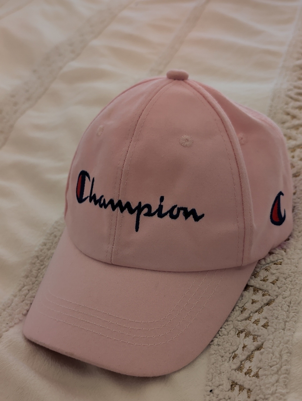 Champion Pink Script Logo Baseball Cap - Women